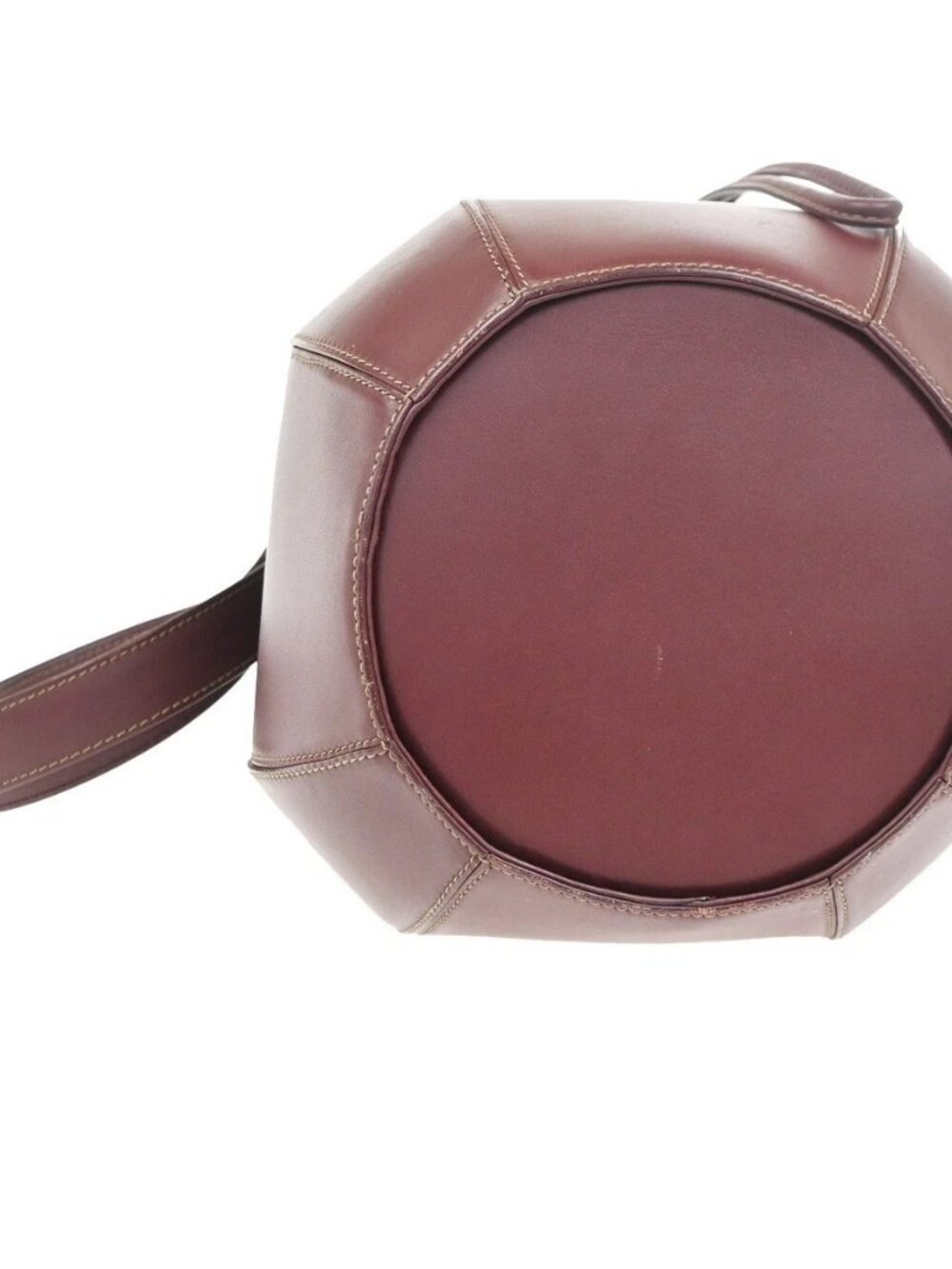CARTIER Logo Tulip Bucket Drawstring Shoulder Bag Leather Red GHW Spain 35ZA374 - Picture 5 of 13